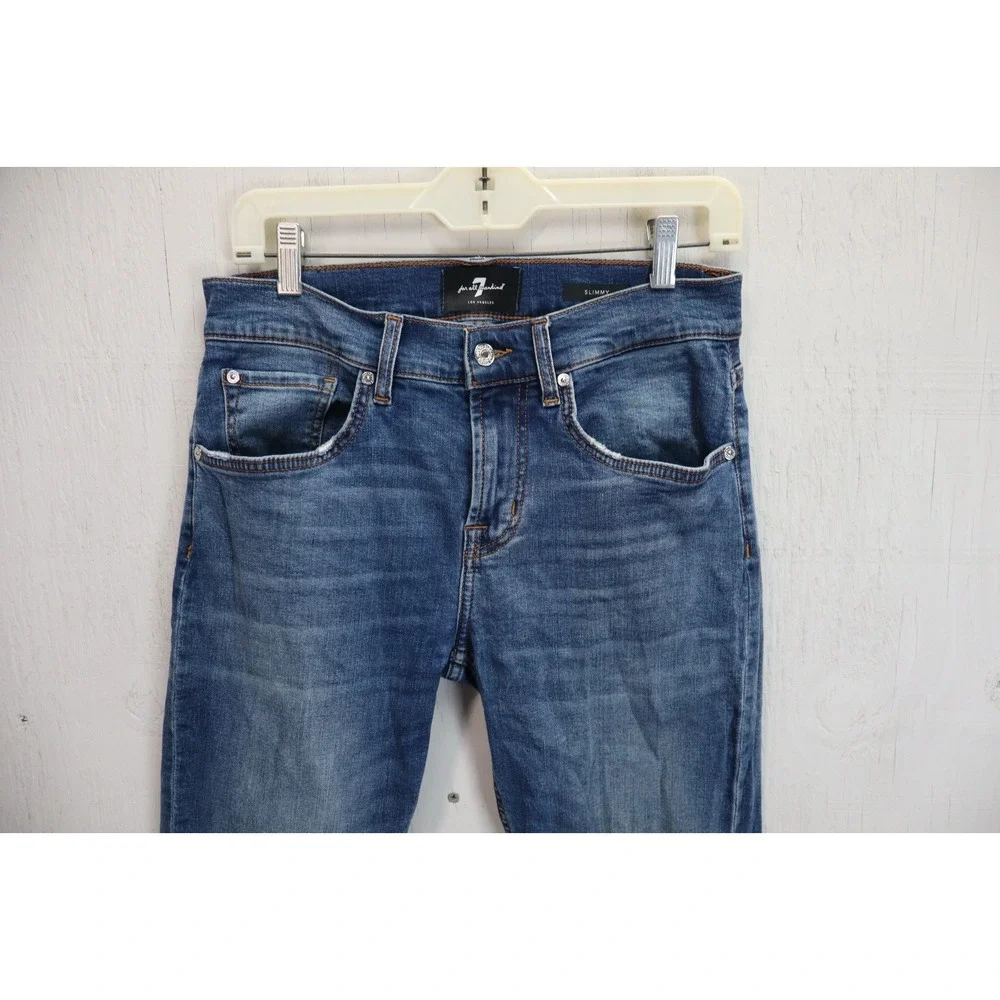Mens 7FAM Seven 7 For All Mankind Jeans Pants Slimmy Size 30x32 Blue Stretch